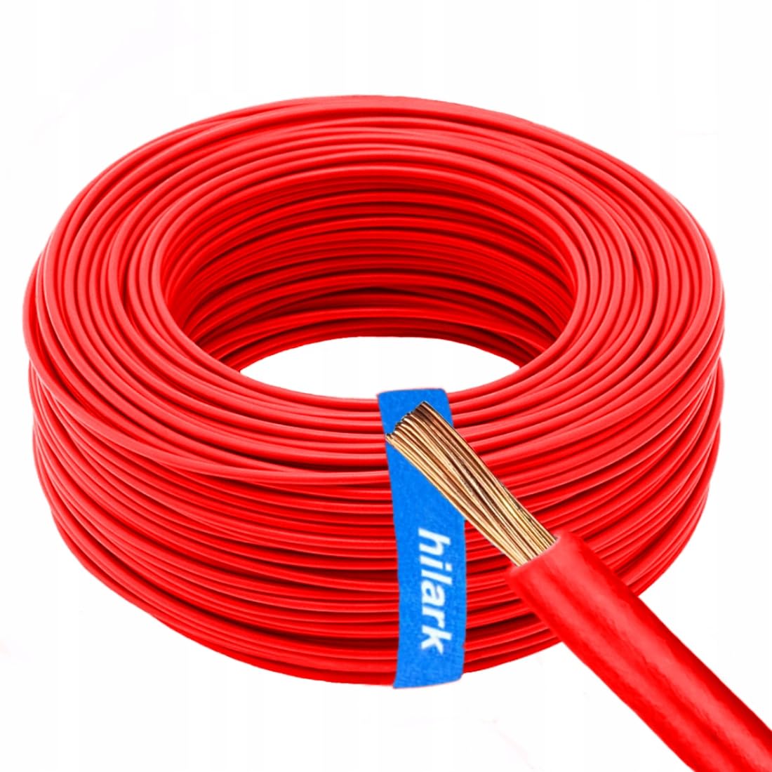 Hilark Cable Tech Câble d'installation 1x4mm² H07V-K LgY fil toronné classe 5 rouge 100m