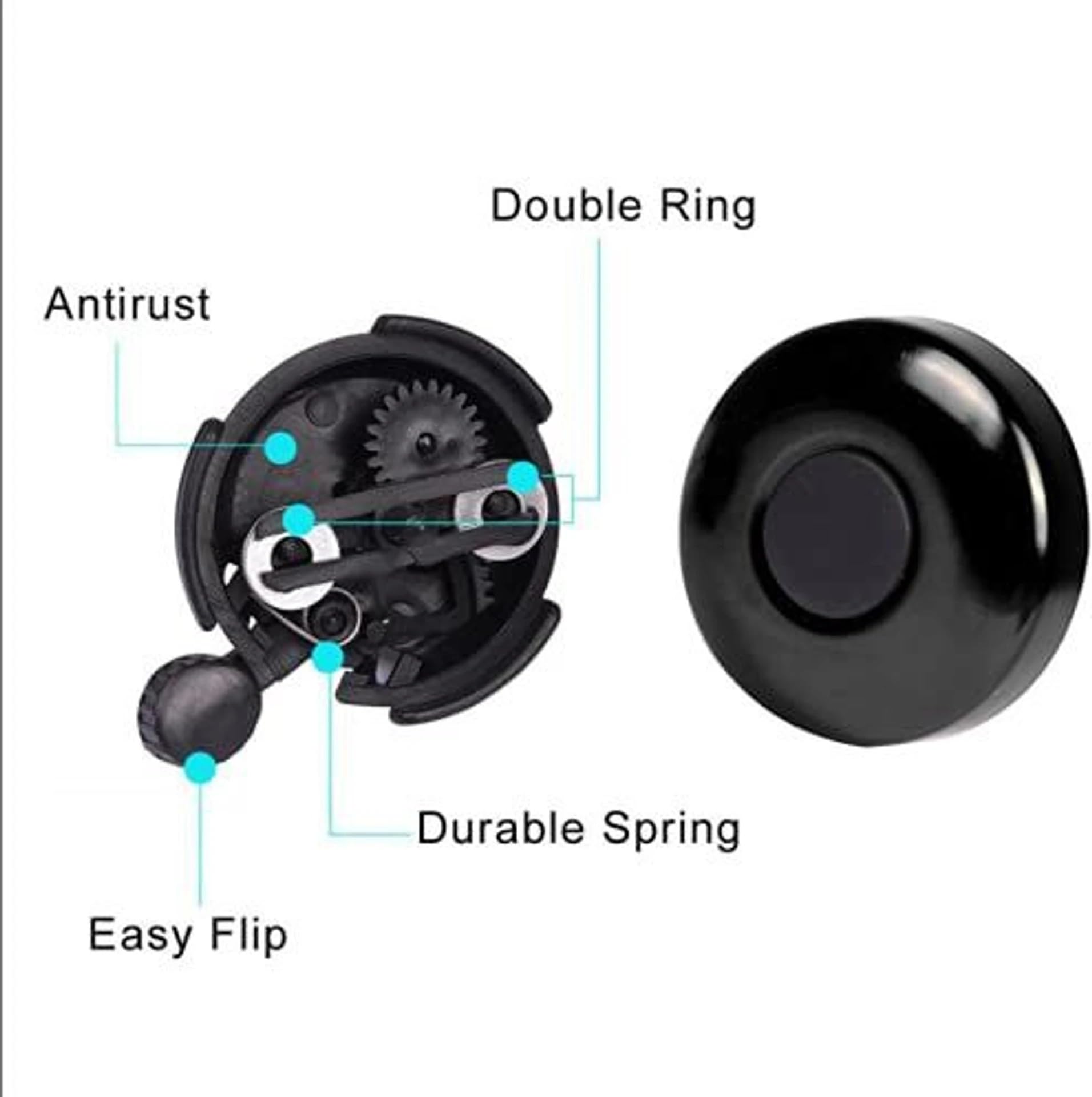 Lifelong LLBCB01 Bicycle Bell | Ultra-Loud Cycle Horn | Lightweight Anti- Rust Cycle Bell with Easy Flip and Durable Quality- Black