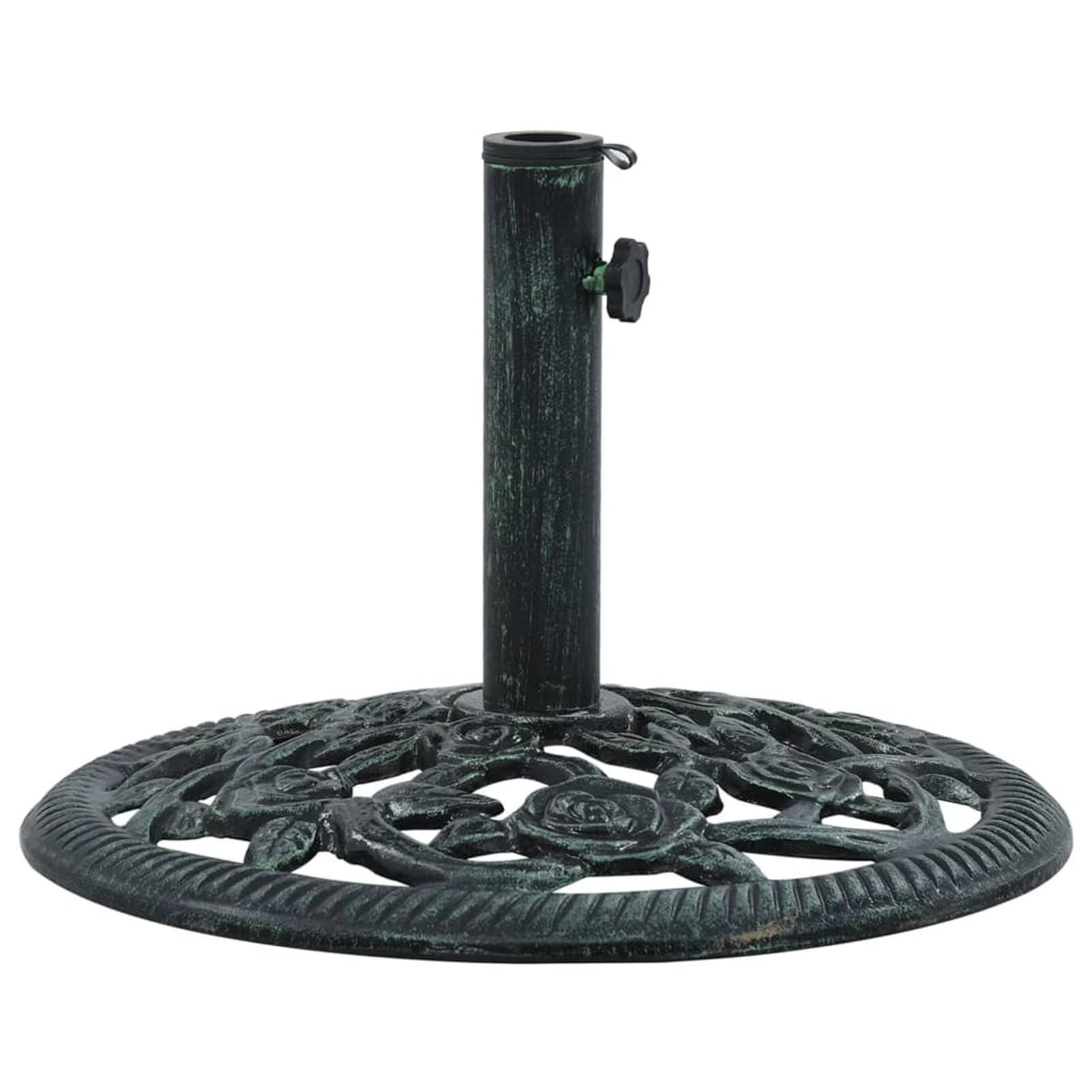 LAPOOH Socle de Parasol Vert 9 kg 40 cm Fonte,Pied De Parasol,Pied De Parasol Lourd,Pied De Parasol sur roulettes