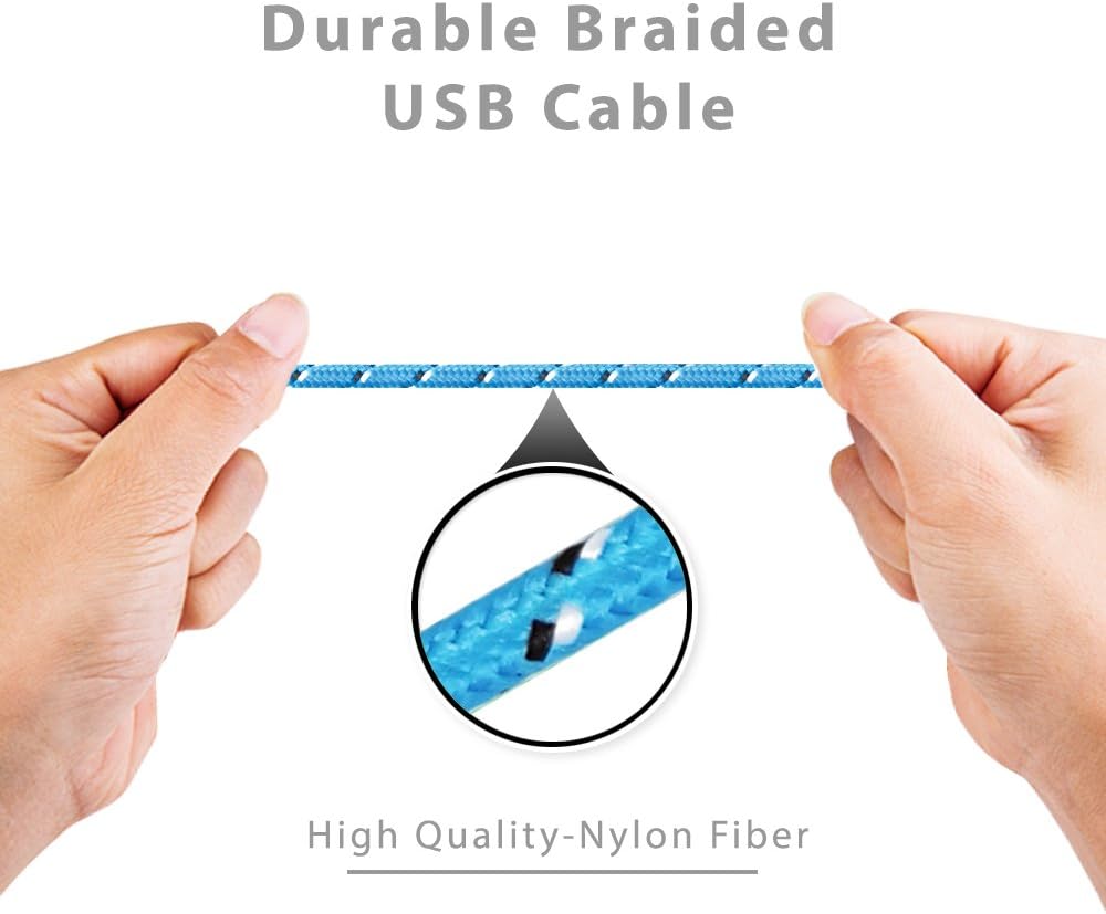 Go Beyond (TM) 3FT 30 Pin Nylon Woven Braided USB Charging/Data Sync Cable for Apple iPad 1/2 / 3, iPhone 4/3 and iPod (3FT Blue)