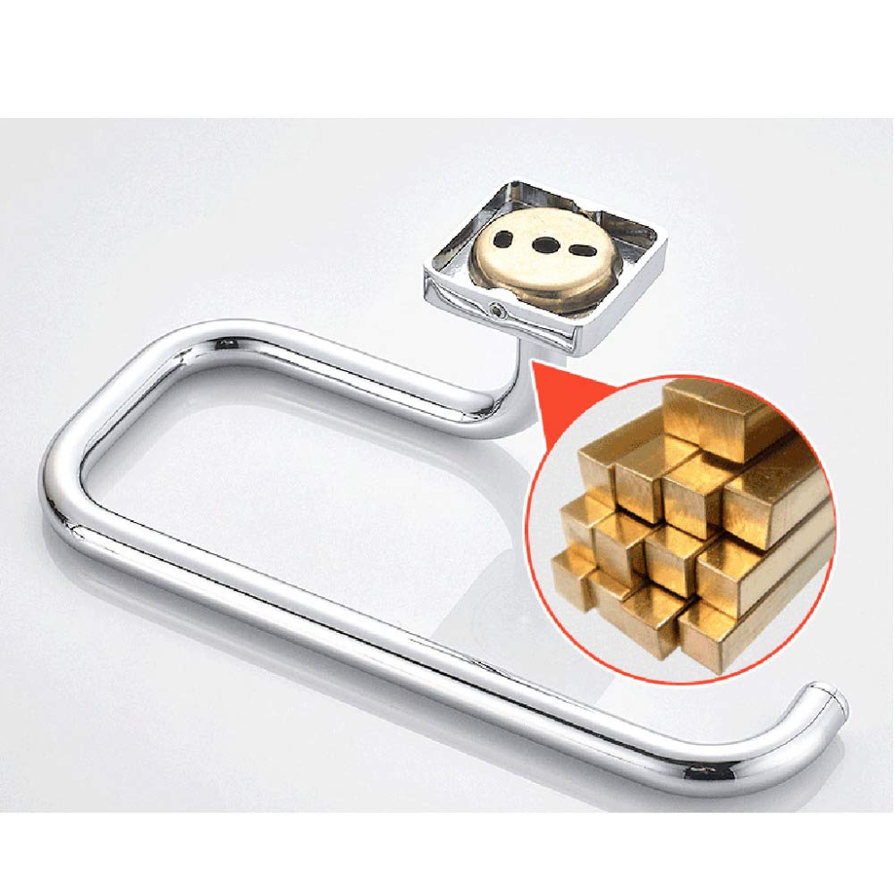 YJDQMJH Materiale Di Rame Anillo De Toalla De Baño,Anelli Portasciugamani,Bagno Montaggio a Parete Anello Asciugamano da Bagno,Cabina Doccia Mezza Apertura Portasciugamano/Argento / 23x7x12