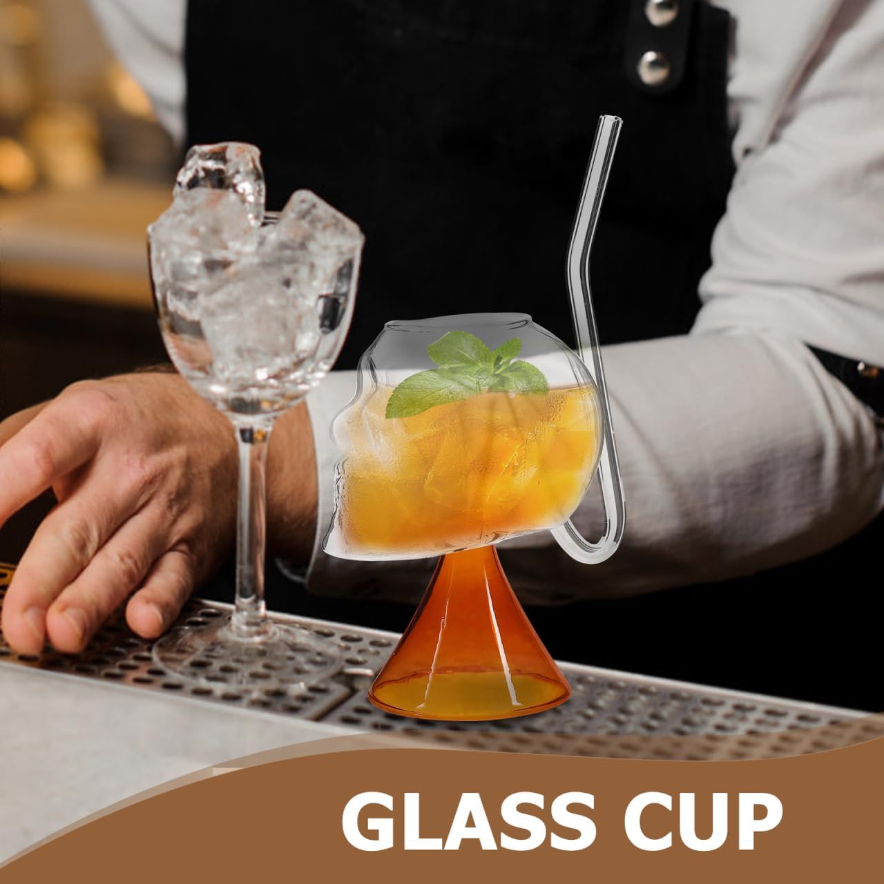 Skull Wine Cup with Built-in Straw 8.8Oz Creative Cocktail Glass for Halloween Party Whiskey Margarita Juice Household Bar Use - Image 6