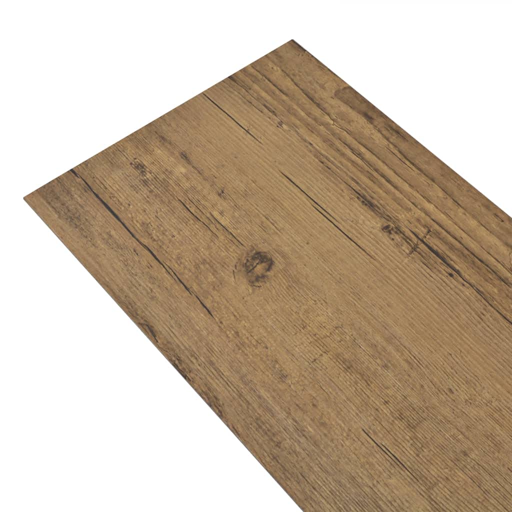 vidaXL Panele podłogowe z PVC 5,26 m², 2 mm, orzechowy brąz, bez kleju