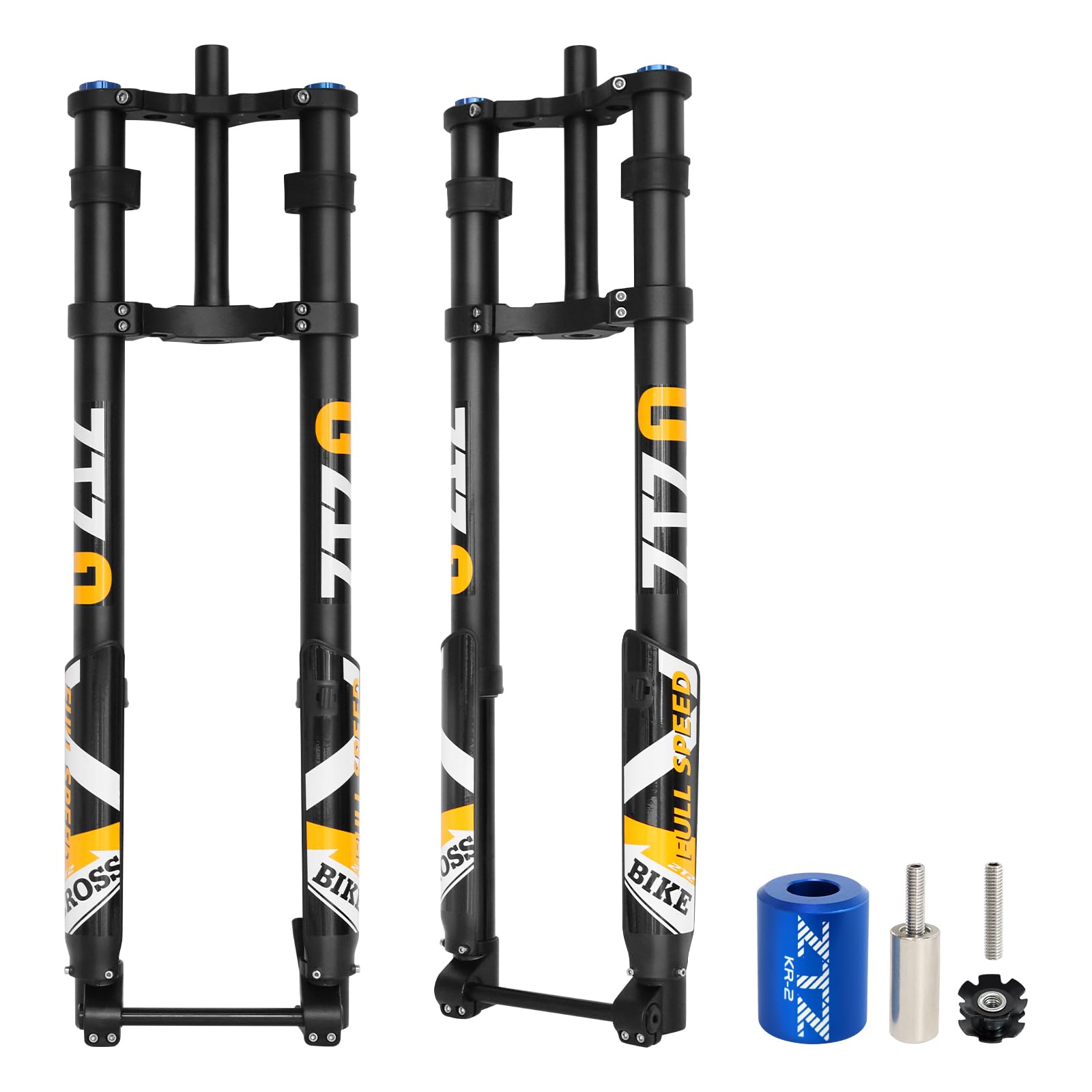 Exceedhub 20/26 Inch 5.0 Fat Tire Bike Air Mountain Bike Inverted Suspension Fork, Thru Axle 15 * 150mm MTB Manual Lockout, Rebound Adjustment