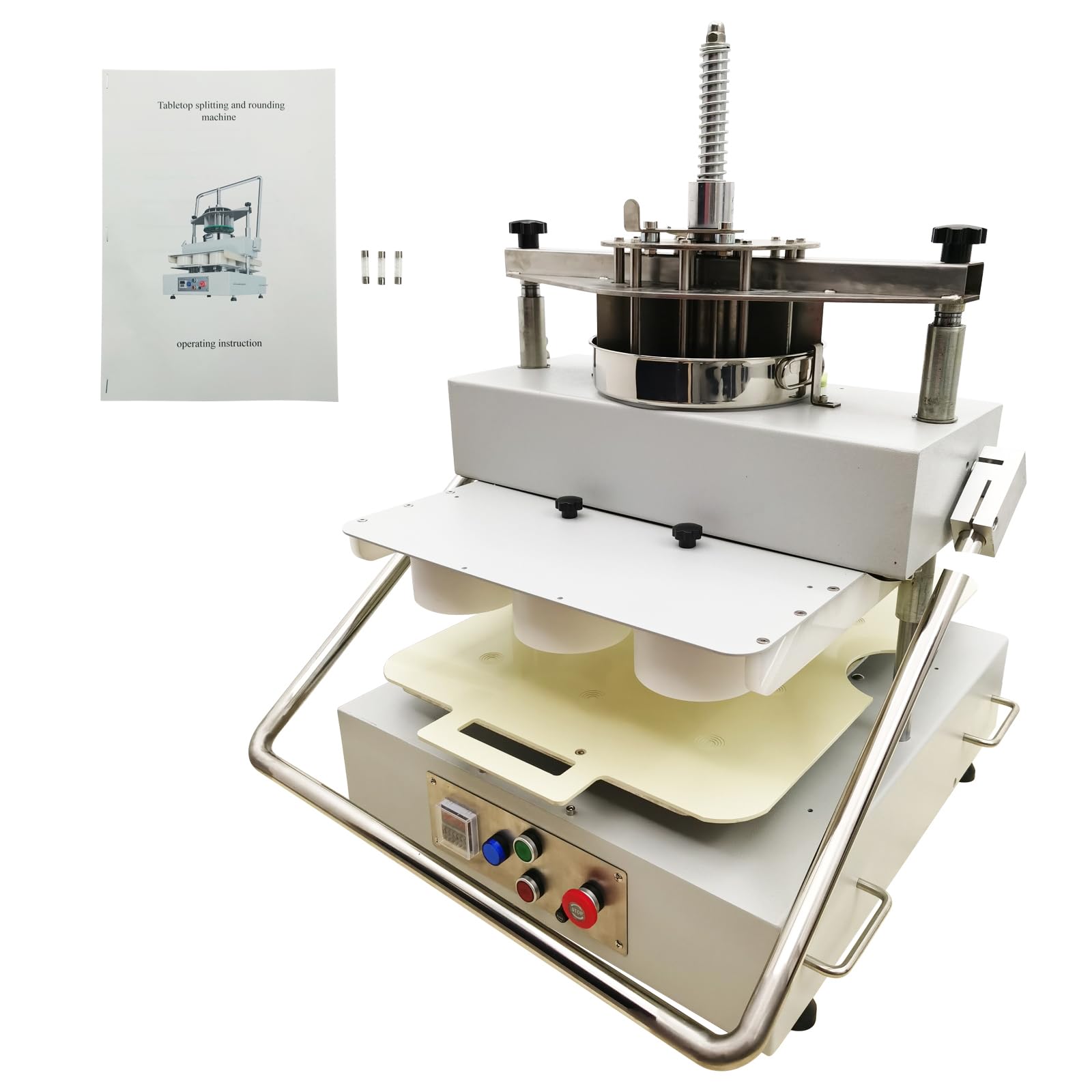 WYDDDARY 110V Dough Divider and Dough Rounder Split Round Machine Commercial Table-type 14 Blocks Semi-Automatic Dough Cutter for food factories, hotels, kitchens, bakeries