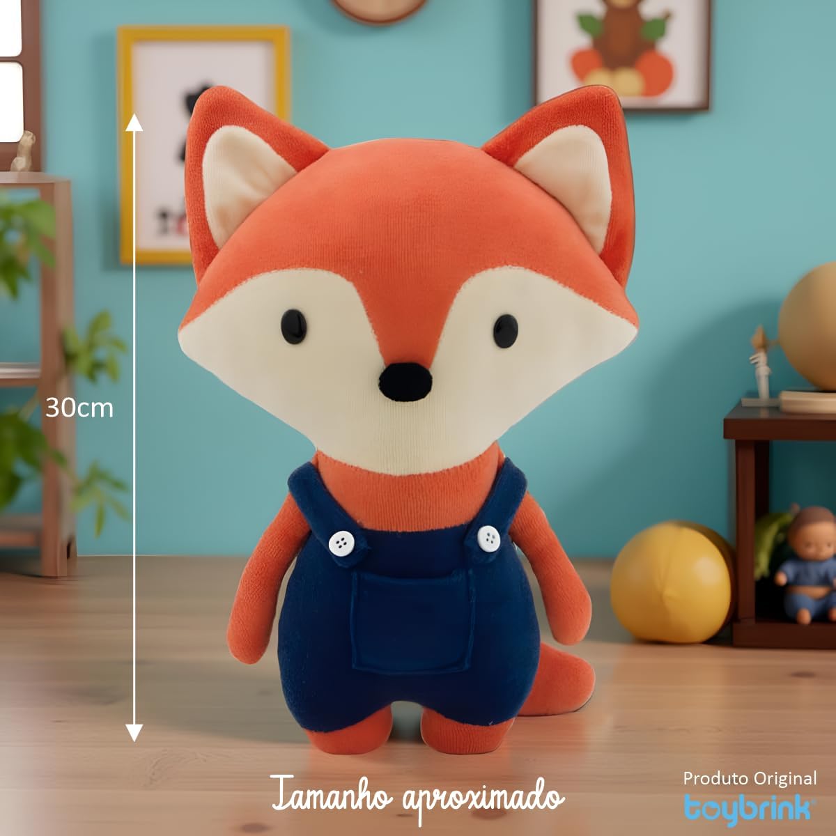 Raposa de Pelúcia Plush 30cm Azul