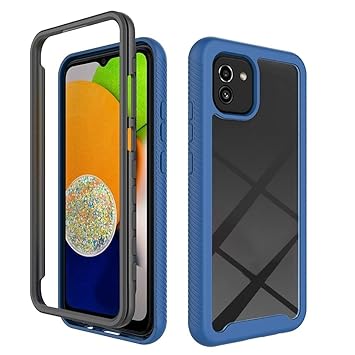 Kukoufey Case for Samsung Galaxy A03 (166MM) Case Cover,Anti-Fall and Shock-Absorbing Protective Cover Case for Samsung Galaxy A03 (166MM) Case Blue
