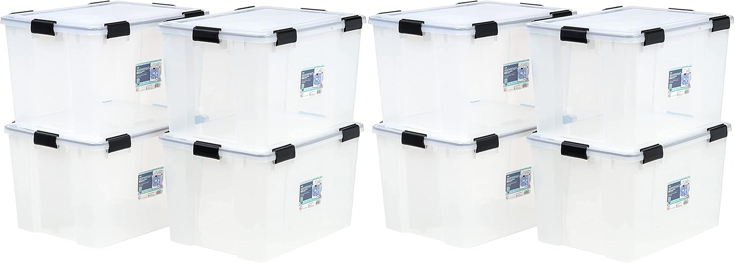 IRIS USA 74 Quart Weathertight Plastic Storage Bin Tote