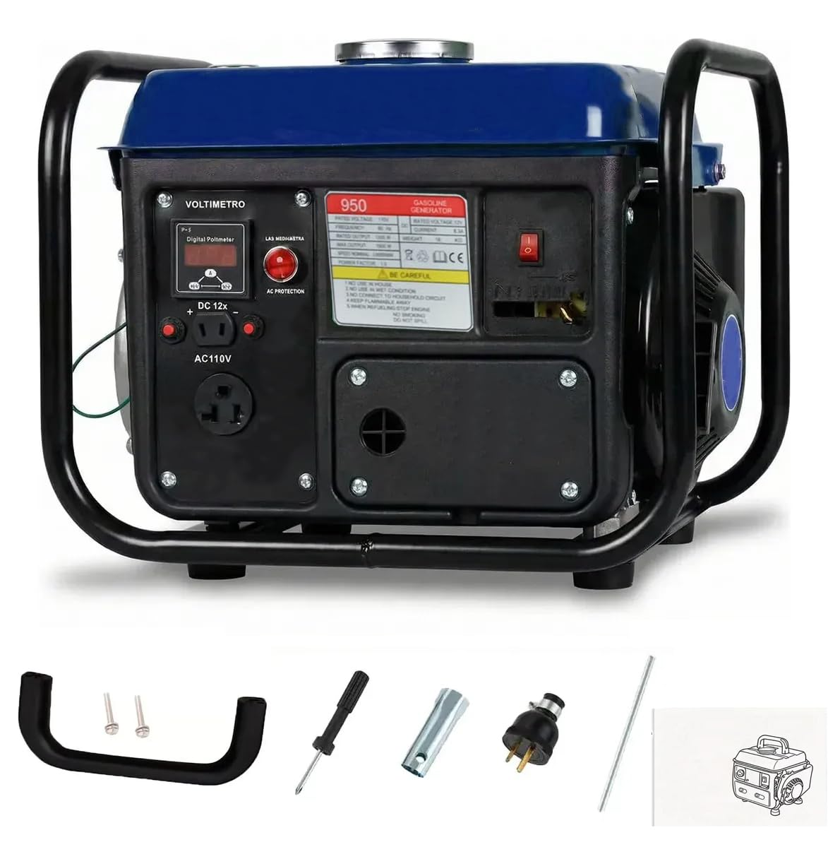 Generador Eléctrico Portátil 1200w 3.0HP Monofásico A Gasolina 2 tiempos 110 volts