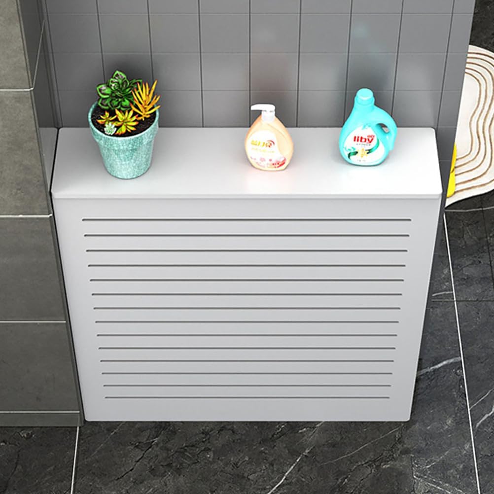 Radiator Cover for Old Radiator Radiator Cover Shelf Heating Cabinet Shelf MDF Portable White Heater Covers Heating Decorative Cabinet Louvered Grill Living Room Bedroom,White,L16*H24*W6