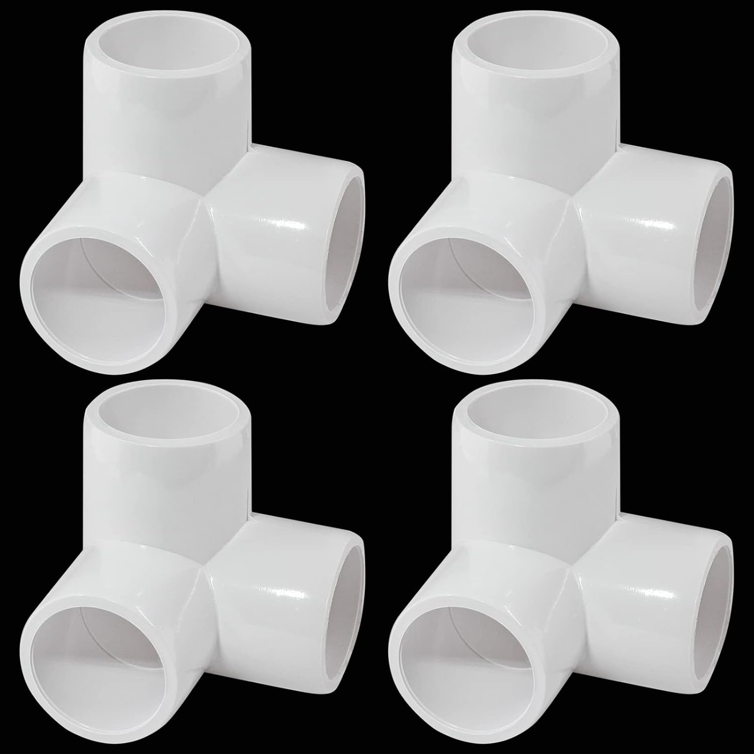 Waziaqoc 3Way PVC Fittings, 1/2" PVC Elbow 90 Degree PVC Furniture