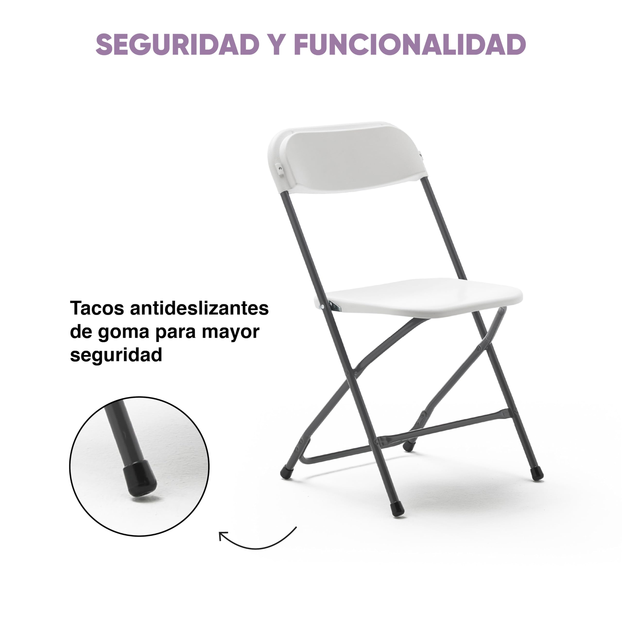 KG KITGARDEN - Pack de 2 Sillas Plegables Multifuncionales, 80x45x45cm, Blanco