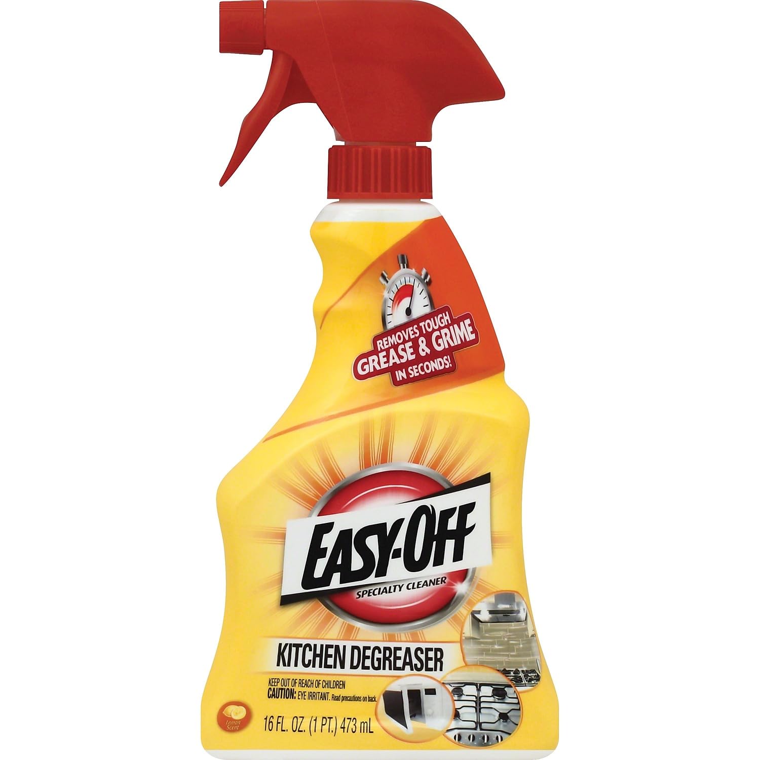 Easy Off 97024 Kitchen Degreaser, Lemon Scent, 16 oz Spray Bottle, 6/Carton
