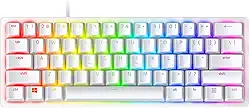 Razer Mini teclado para jogos Huntsman 60%: interruptores ópticos lineares - modo de disparo rápido - iluminação RGB cromada - teclas PBT - Memória integrada - Snap Tap - Branco