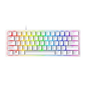 Razer Huntsman Mini 60% Gaming Keyboard: Linear Optical Switches - Rapid Trigger Mode - Chroma RGB Lighting - PBT Keycaps - Onboard Memory - Snap Tap - White