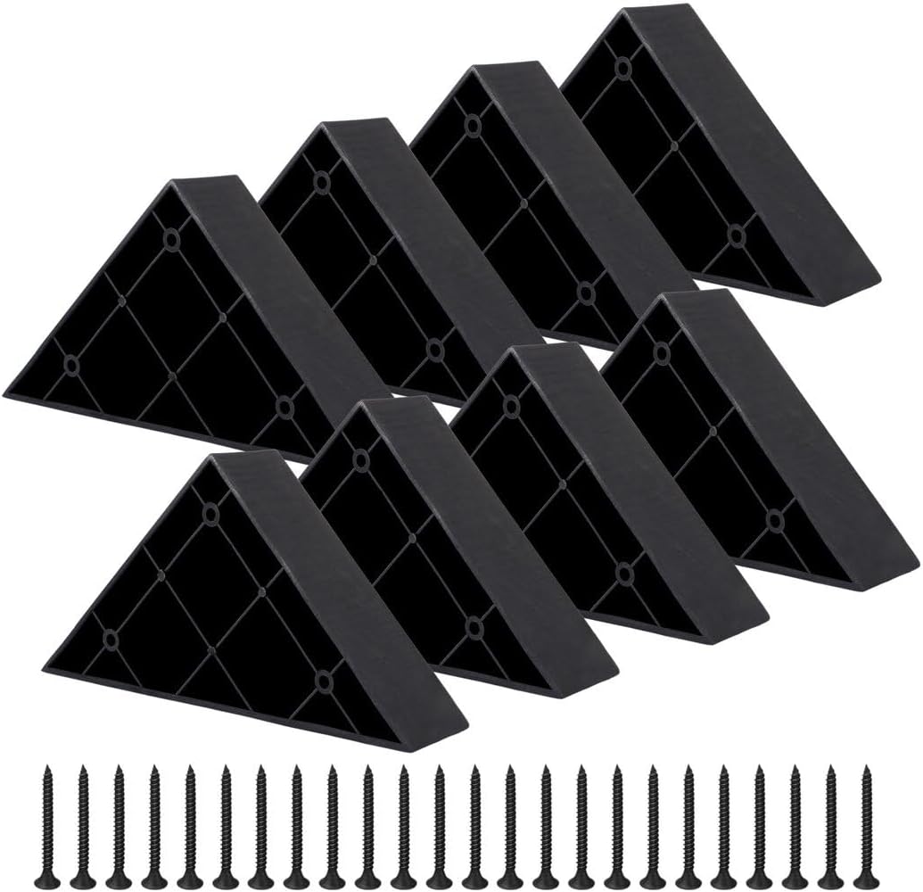 Homaisson 16pcs Couch Legs Replacement Plastic Triangle Corner Sofa Legs Black Couch Legs with Screws Chair Sofa Couch Feet Replacement Furniture Legs, 5.71"×5.71"×1.6"