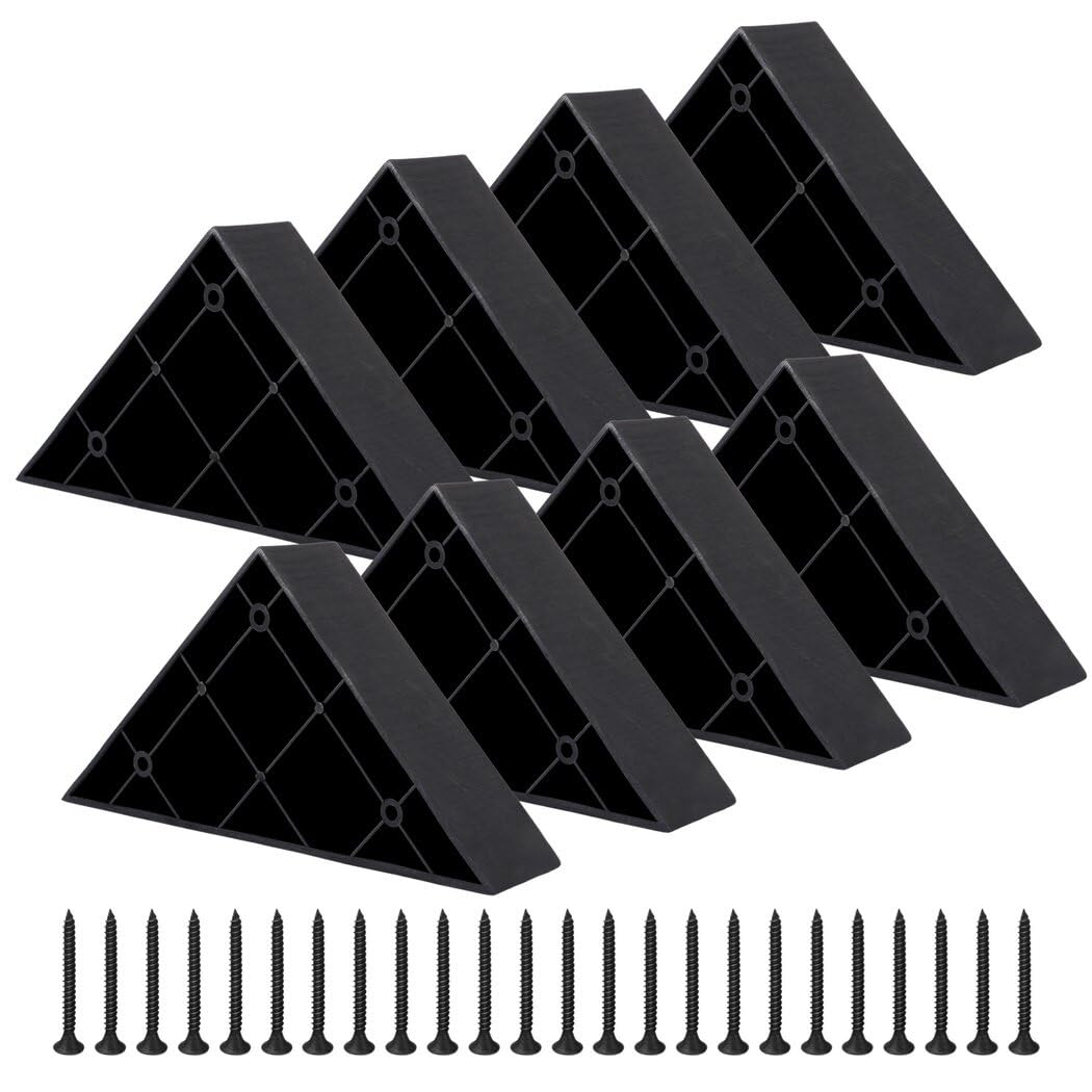 Homaisson 8pcs Couch Legs Replacement Plastic Triangle Corner Sofa Legs Black Couch Legs with Screws Chair Sofa Couch Feet Replacement Furniture Legs