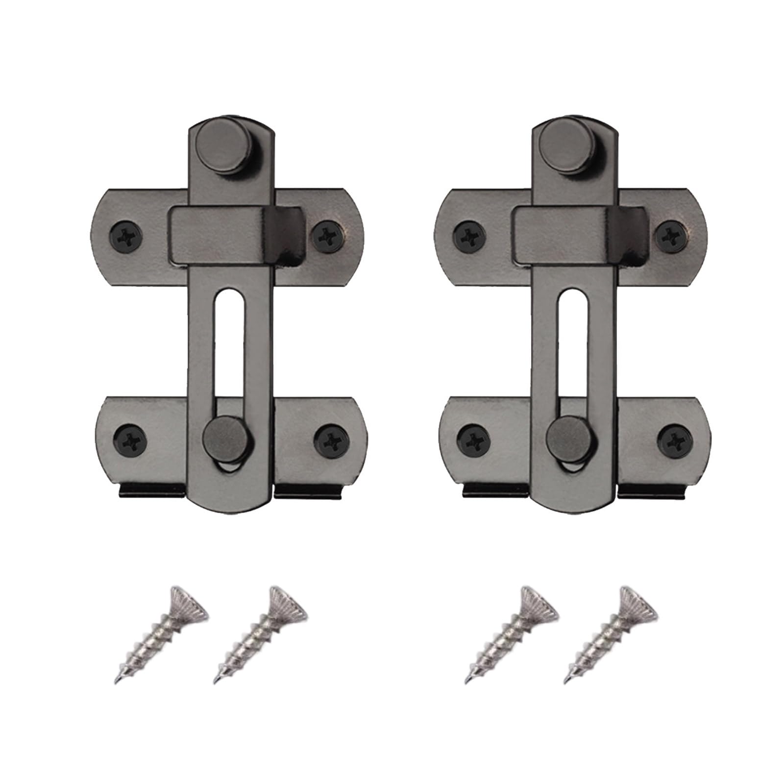 2Pcs Stainless Steel Flipping Door Locks Sliding Doors Locks Antitheft Barn Door Hardware Privacy Bolt