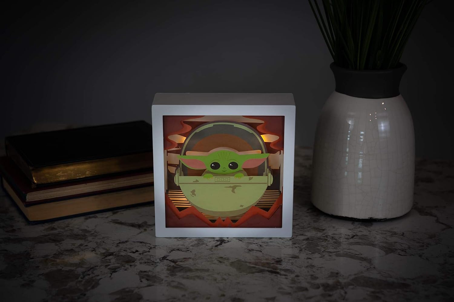 Star Wars The Mandalorian, The Child 3D Mini Shadow Light Box | 6 x 6 Inches