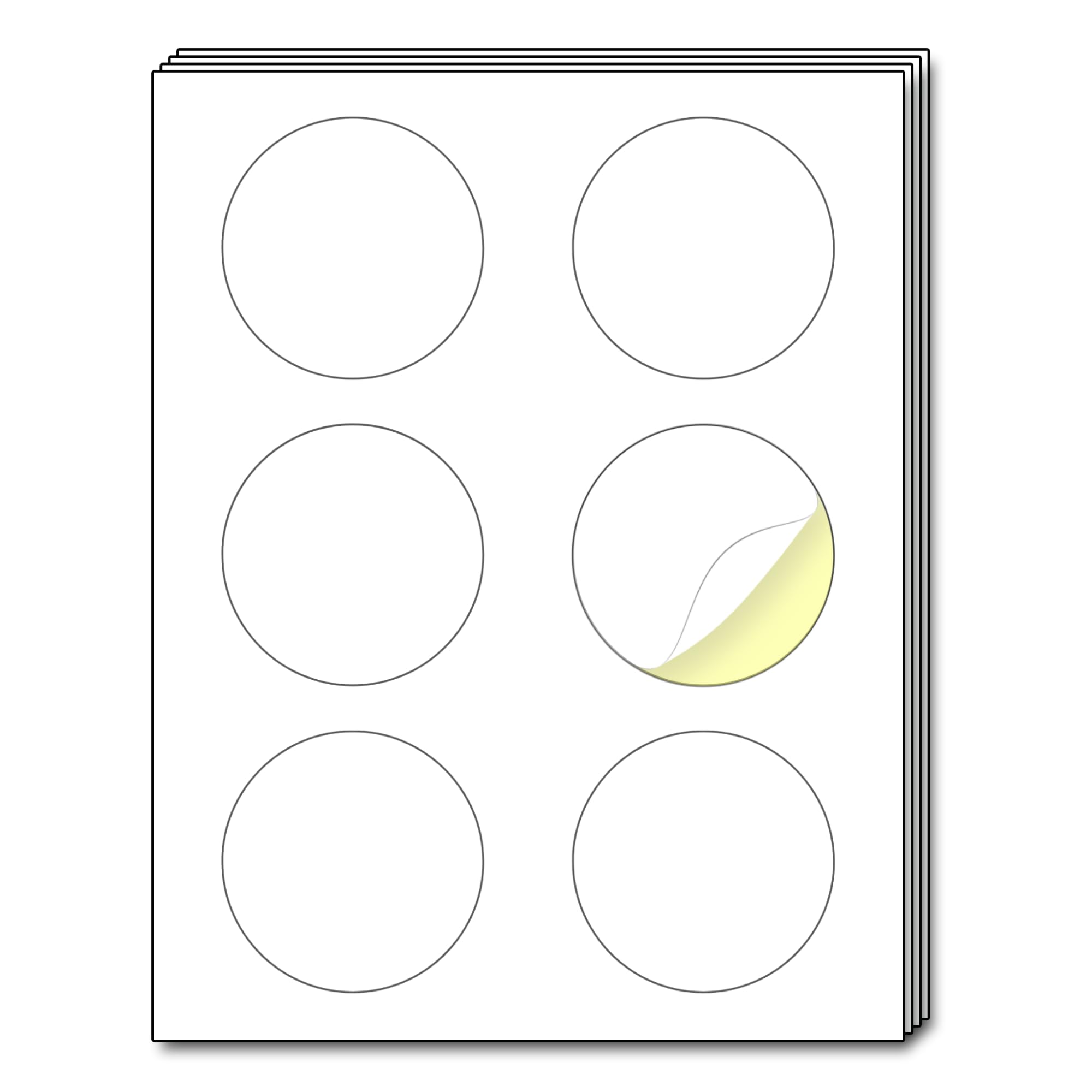 40 Sheets - 3 inch Round Circle Labels, White Printable Stickers for Laser/Inkjet Printers - 8.5 x 11 inch (Letter Sheets)