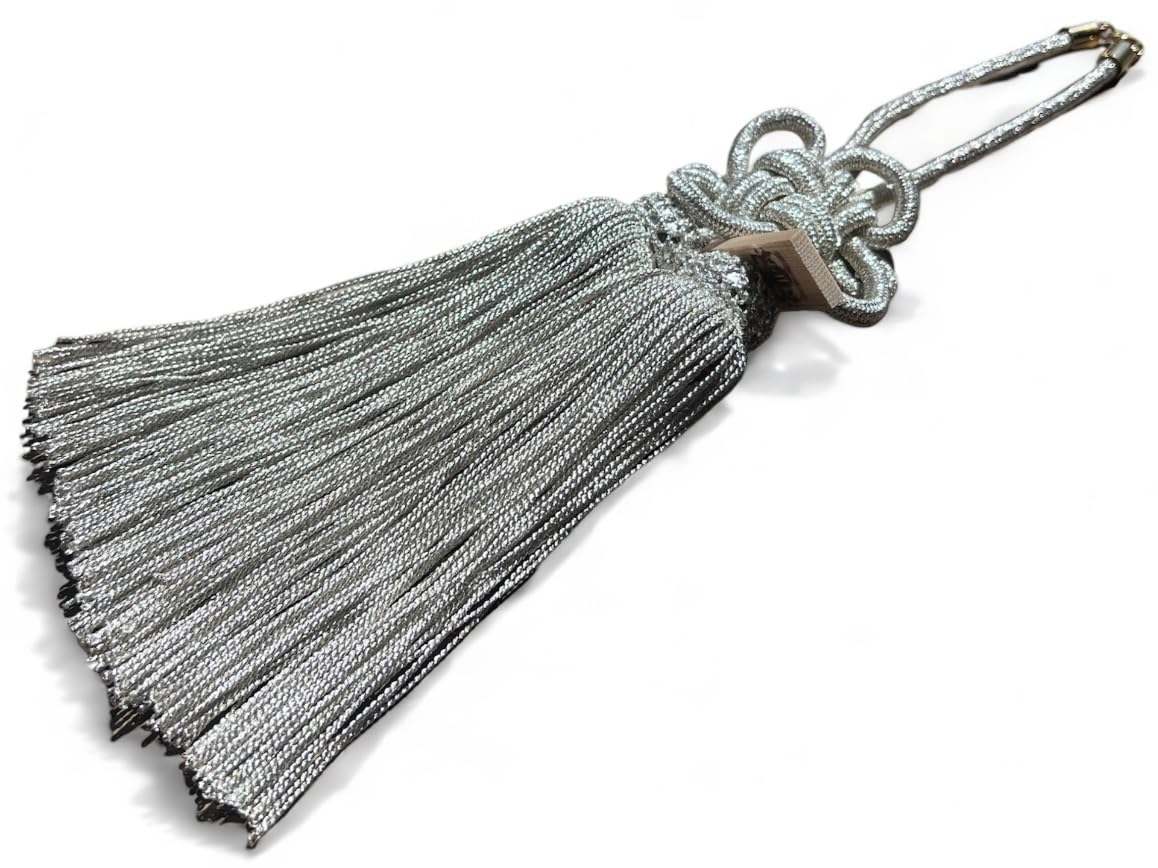 送料込み！化粧箱入りふさ銀色菊結び中サイズ本物ジャンクション