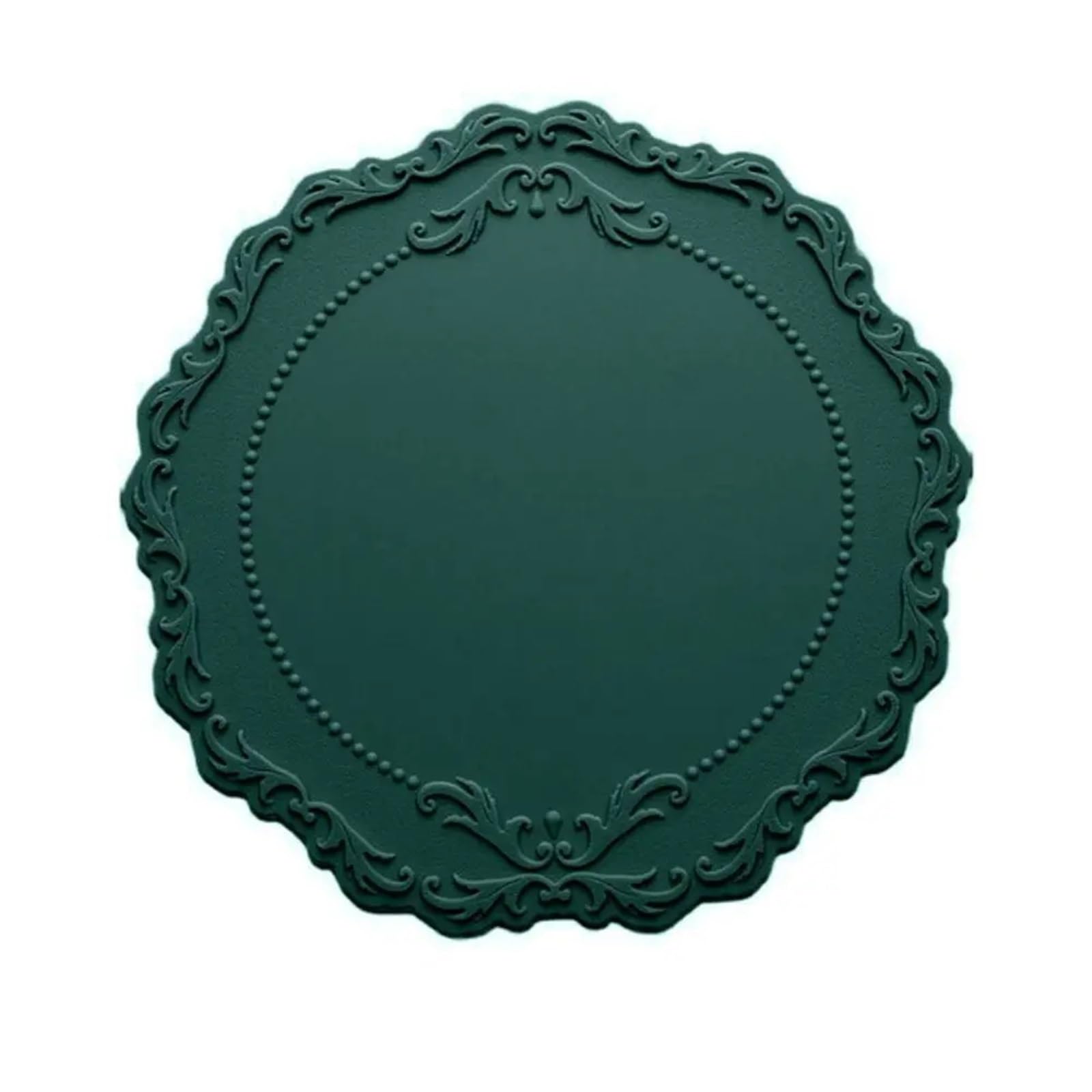 Lot de 3 Dessous de Verre en Silicone et Dentelle for Table de Cuisine, Dessous de Verre antidérapant, Dessous de Verre Rond, Dessous de Verre ... pour Pot Assiettes(Green)