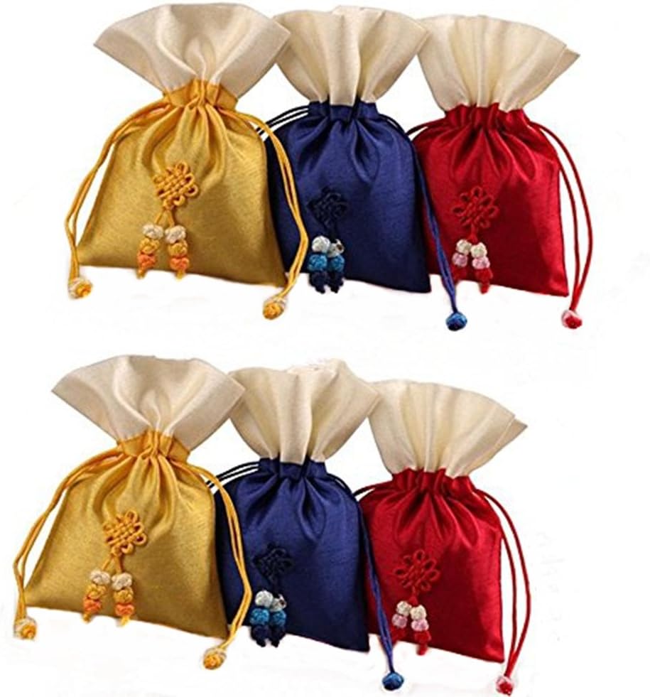 Lilith li Double Layer Korean Version Design Drawstring Bag Jewelry Pouch Coin Bags : 6 pcs/Set(HB)