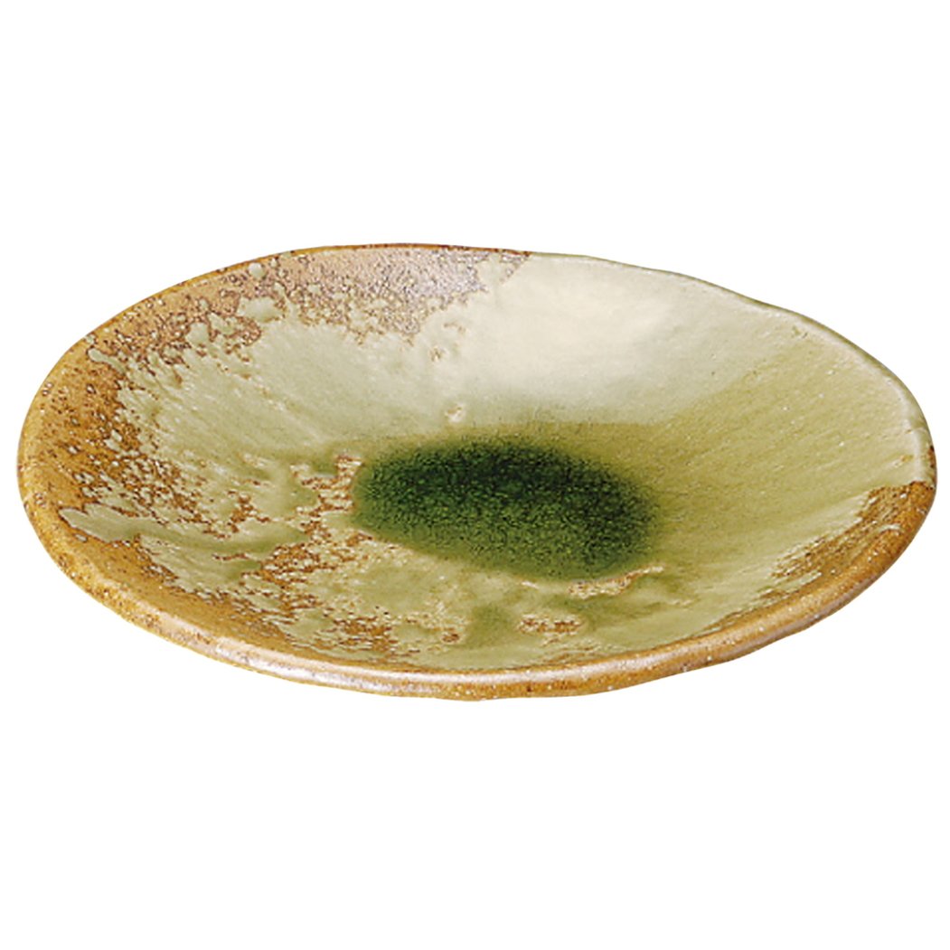 大皿 灰釉大皿 陶器 伊賀焼 灰釉 盛皿 大皿約26㎝ 蓮 善隆 作家物 工芸品 25年以上前