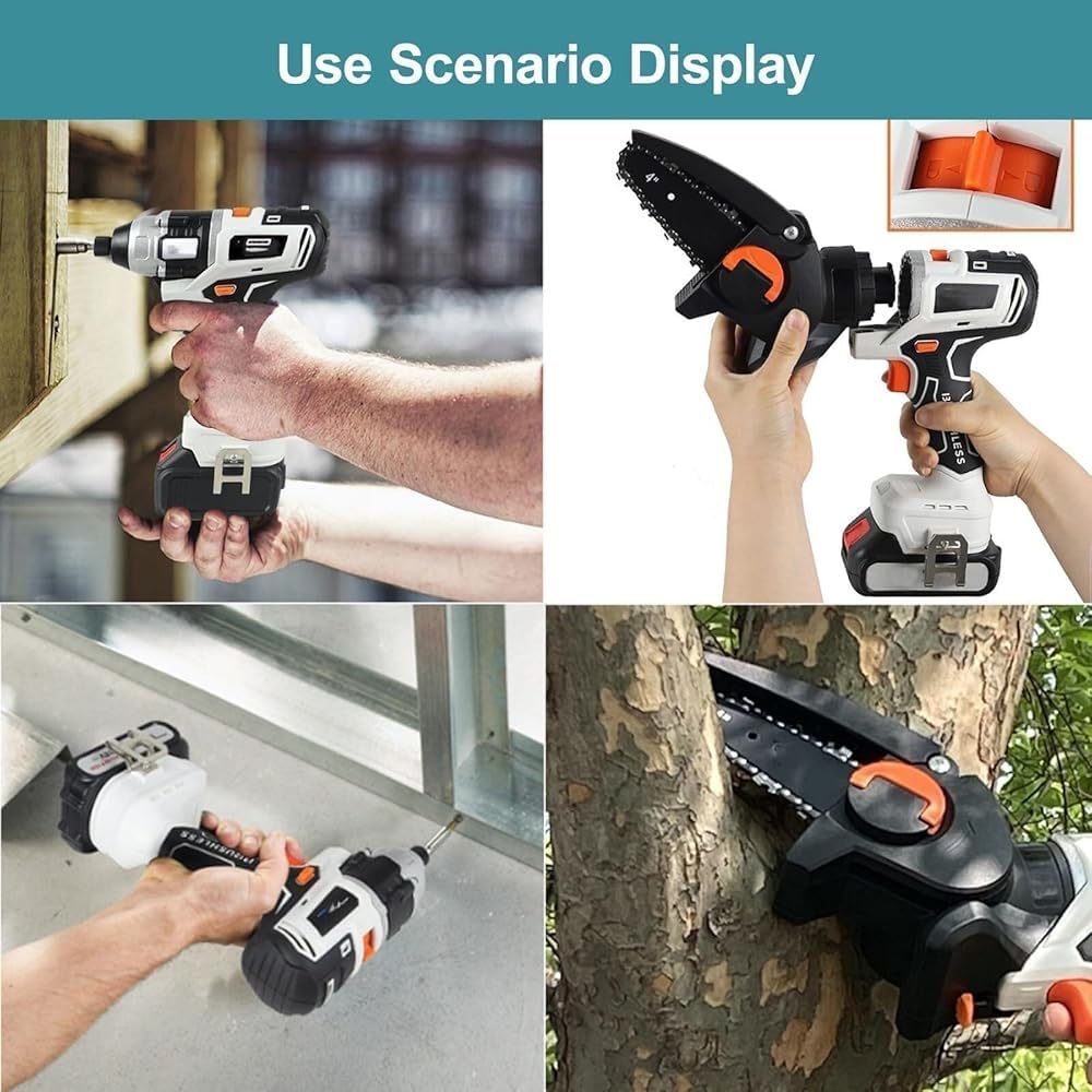 Kit d'outils électriques sans balais avec batterie et boîte à outils, ensemble de travail du bois sans fil pour projets de bricolage, portable et multifonctionnel
