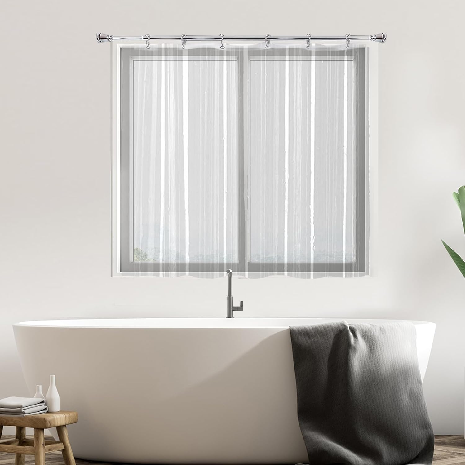 Amazon.com: GBYcLyw Clear Shower Curtain Liner for Bathroom Window ...