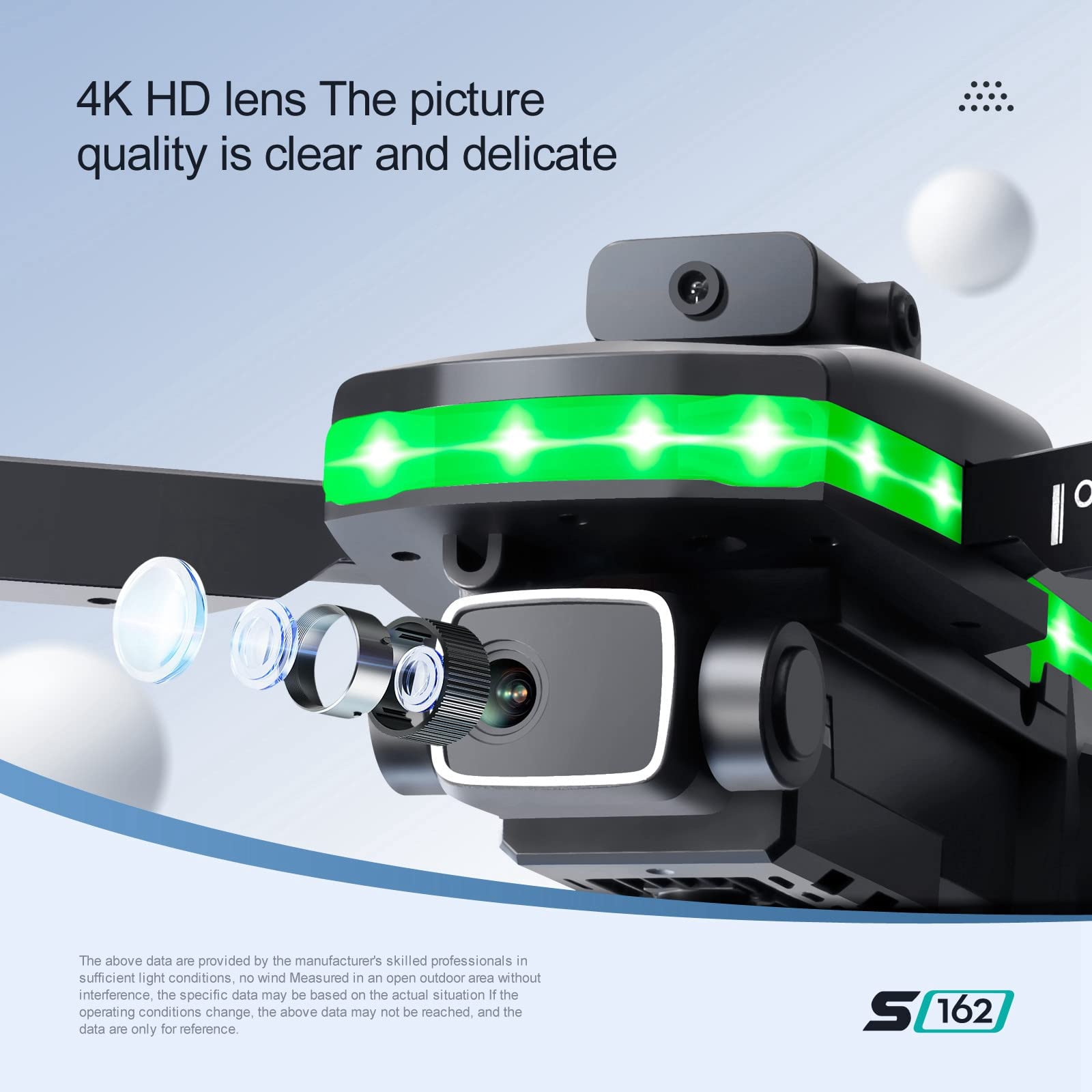 Składany zdalnie sterowany Quadcopter, dron do fotografii lotniczej z podwójną kamerą 4K HD FPV, czterostronne unikanie przeszkód, w pełni migający pasek świetlny LED, dla chłopców i dziewcząt