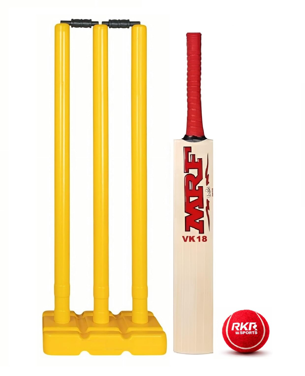 Popular Willow Cricket Bat with Plastic Wicket Set and Red Ball, Complete Cricket Kit-image-45