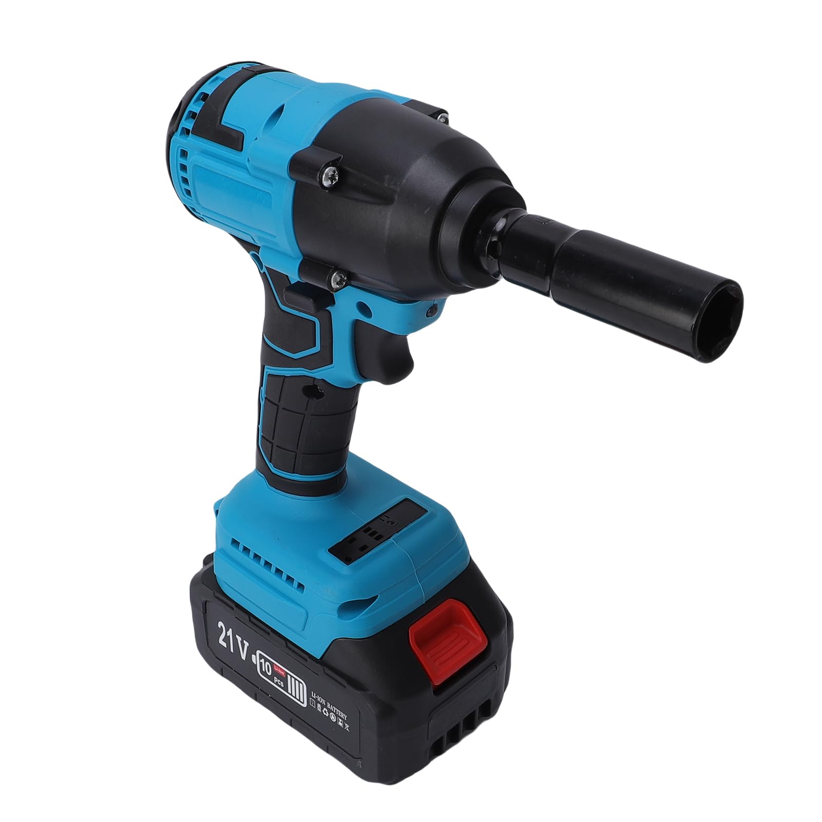 Juego de Llave de Impacto Portátil sin Escobillas, Inalámbrica, 21 V, con par Alto 400 N.m para Mantenimiento Cortacésped, Kit Destornillador Impacto Eléctrico 1/2 Pulgada, Baterías 3,0 Ah