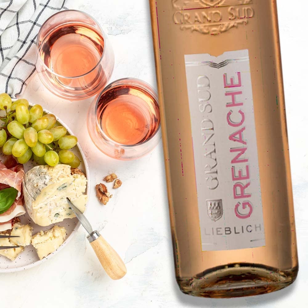 Grand Sud Grenache Rosé, lieblich, sortenreines Weinpaket + VINOX Winecards (6x1,0l)