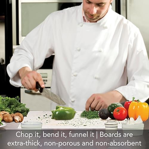 Miniatura 6 de Cut N' Funnel - Juego de 4 alfombrillas de plástico flexible de grado pesado para servicio de alimentos, fabricadas en los Estados Unidos, sin BPA,