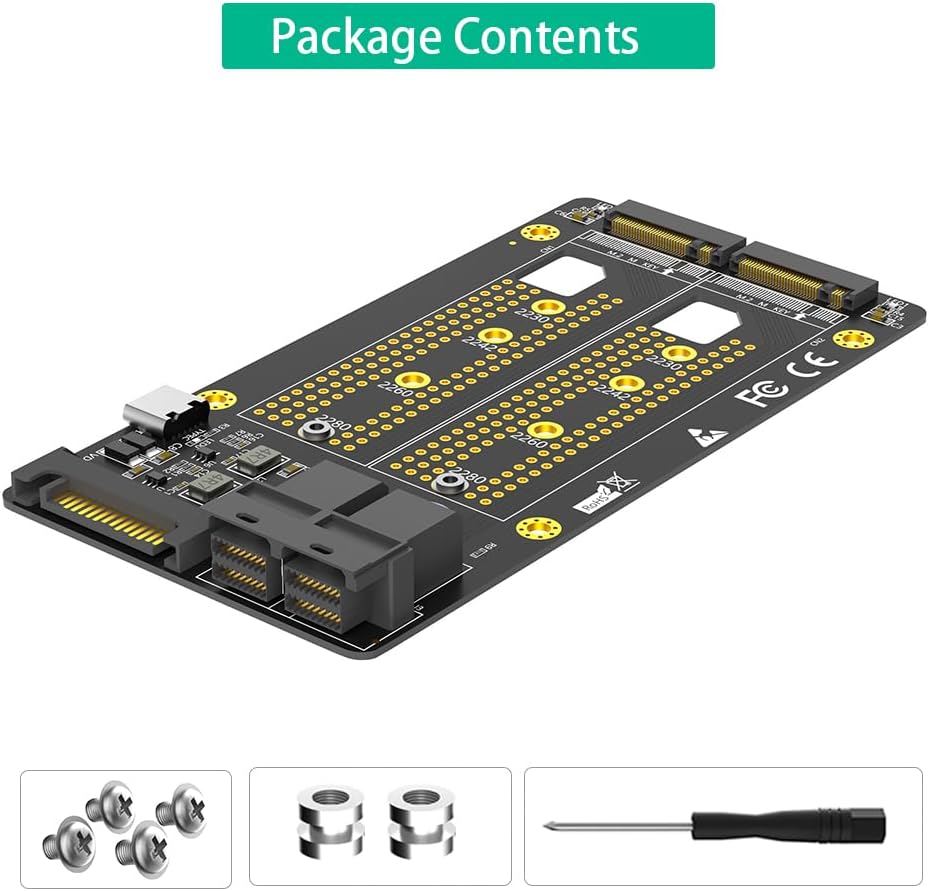 New Version Dual M.2 NVME SSD to Dual SFF-8643 Adapter
