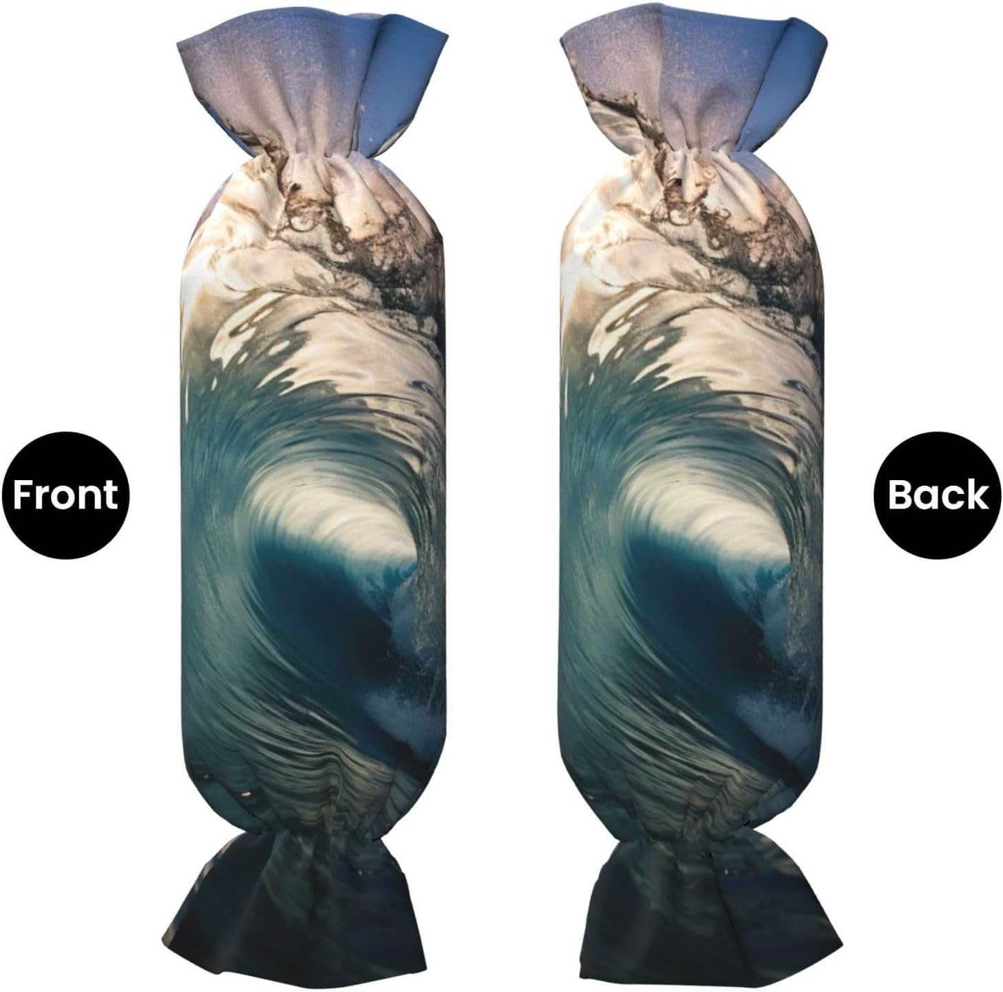 Beautiful Ocean Waves Print Candy Cylindrical Comfortable Pillow Throw Pillows Home Decor Easy Maintenance