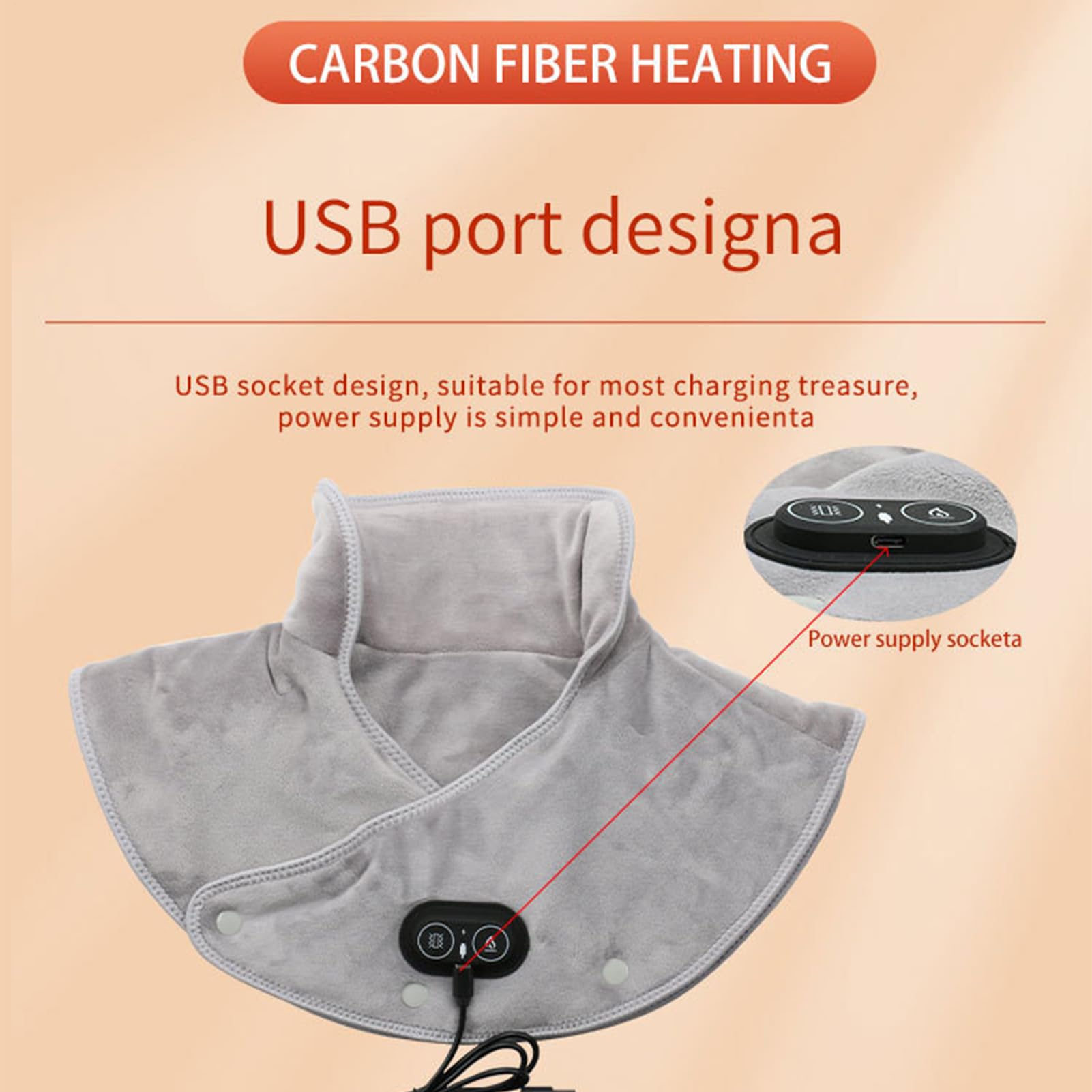 Termoforo per spalle con massaggio 3 livelli di calore con riscaldamento | Fascia riscaldata per il collo con 3 livelli di calore Collo, Spalle, Schiena, Fascia Ele
