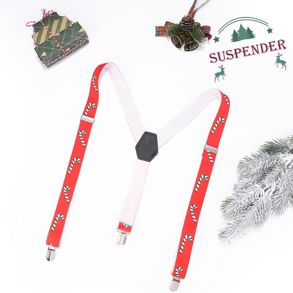 Men's Elastic Suspenders with Strong Metal Clips - Adjustable Party Suspenders