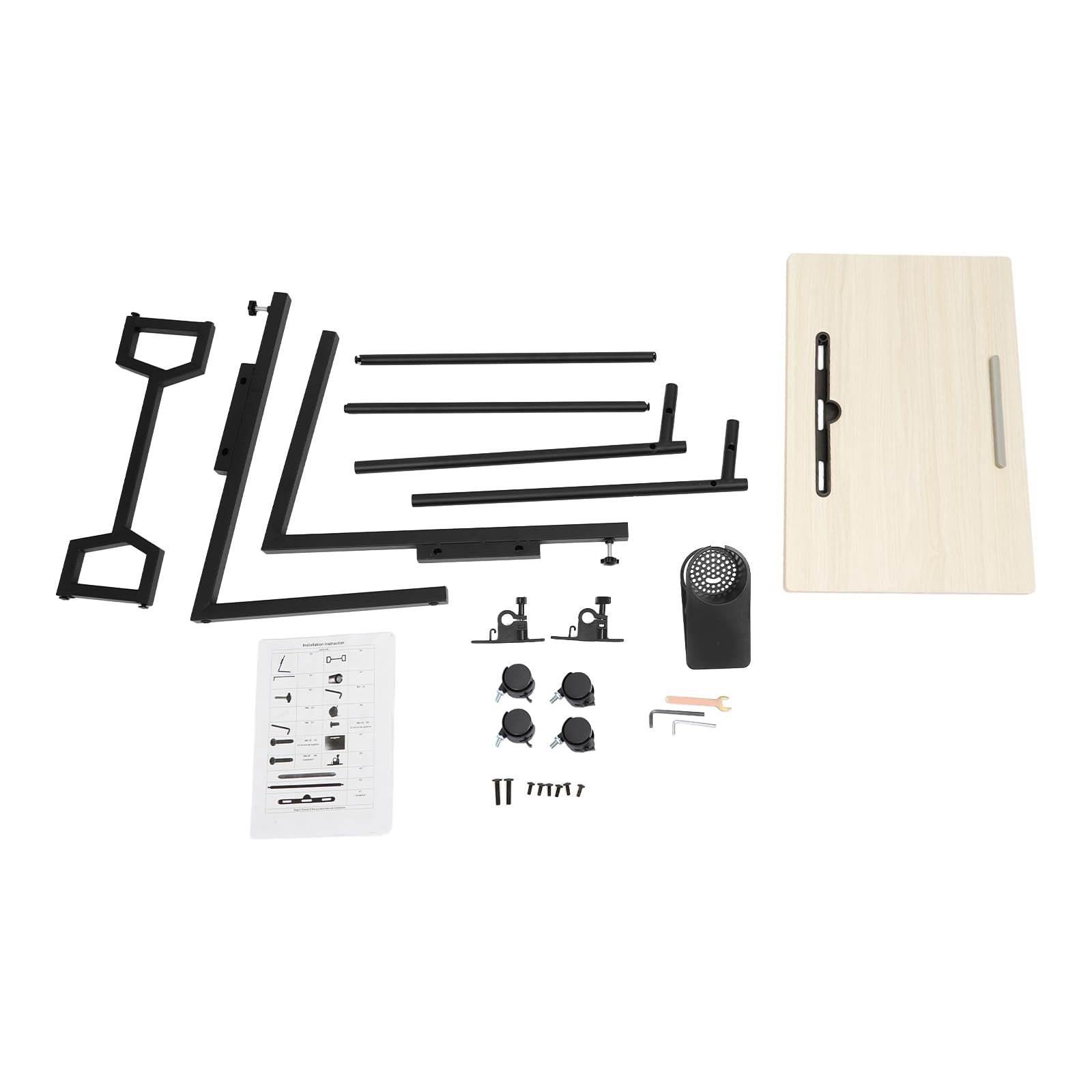 Laufband Schreibtisch mobil, 60×40cm Computertisch mit Rollen | Mobiler Arbeitstisch, Laptoptisch höhenverstellbar 74-106cm, mit Getränkehalter für Laufband, Büro und Zuhause