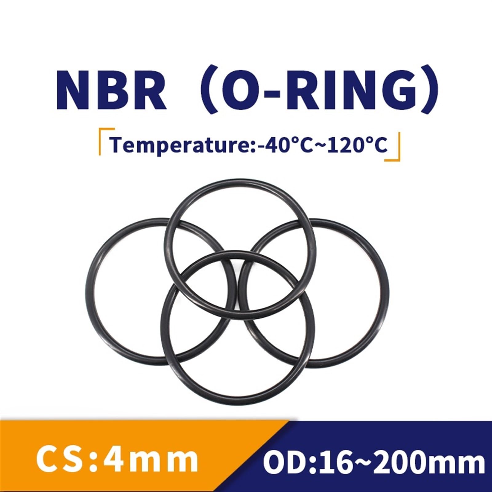 O-Ring-Dichtung, Dicke CS4mm, OD12-200mm, Automobil-Benzin-O-Ring, wasserdicht, schwarz(OD 20MM (25PCS)_CS 4MM)