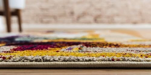 Miniatura 2 de Tapete abstracto Unique Loom, colección Estrella, moderno, multiárea, Polipropileno, beige, amarillo (BeigeYellow)