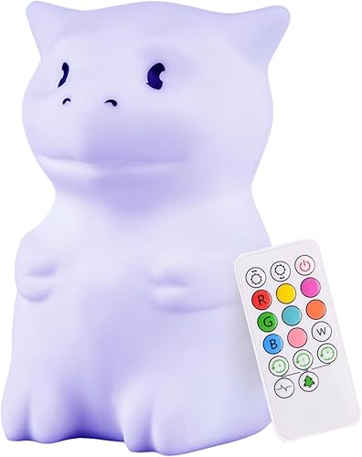Miniatura 74 de Lumipets Benny The Bear - Luz nocturna de silicona blanda para niños Bonita luz nocturna con control remoto y control táctil para niñas y niños