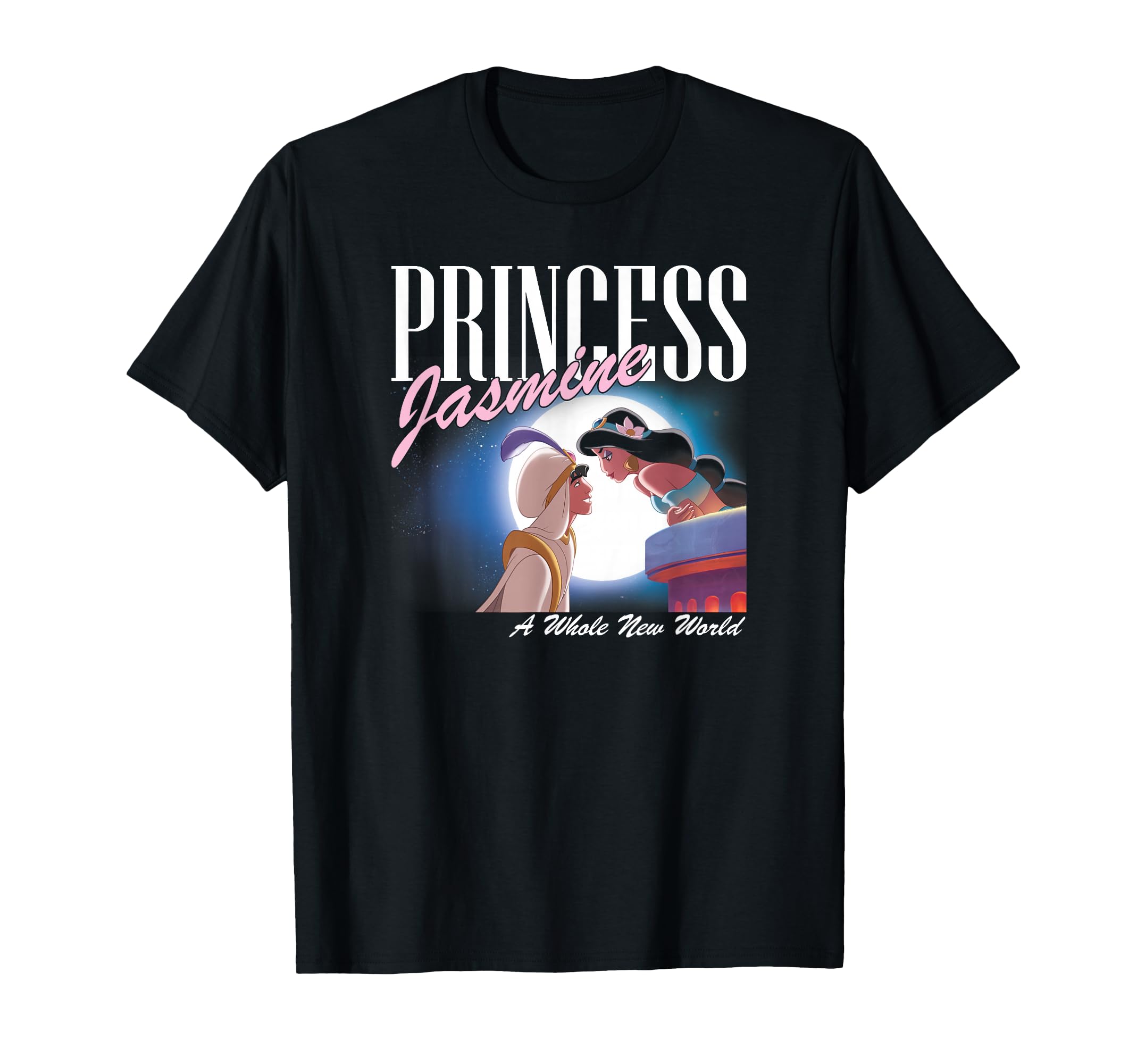 T-shirt Aladdin Jasmine Disney poster romantique look streetwear décontracté