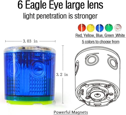 Miniatura 5 de Luz de advertencia estroboscópica solar, base magnética fuerte, luz de advertencia estroboscópica de emergencia solar, luz estroboscópica de tráfico