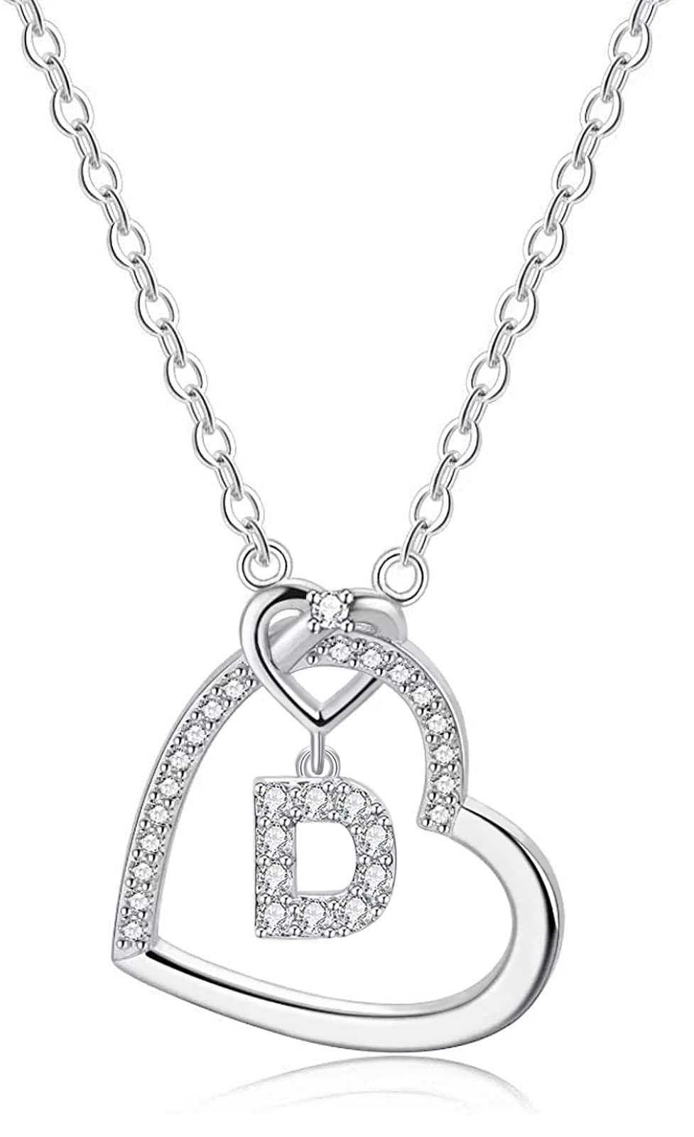 LIHELEI Collana Donna Argento, S925 Argento 26 Lettera Maiuscola Con Zirconi Collana Moglie Mamma Fidanzata Compleanno San Valentino Natale Anniversario Festa Della Mamma Gioielli Donna Regalo