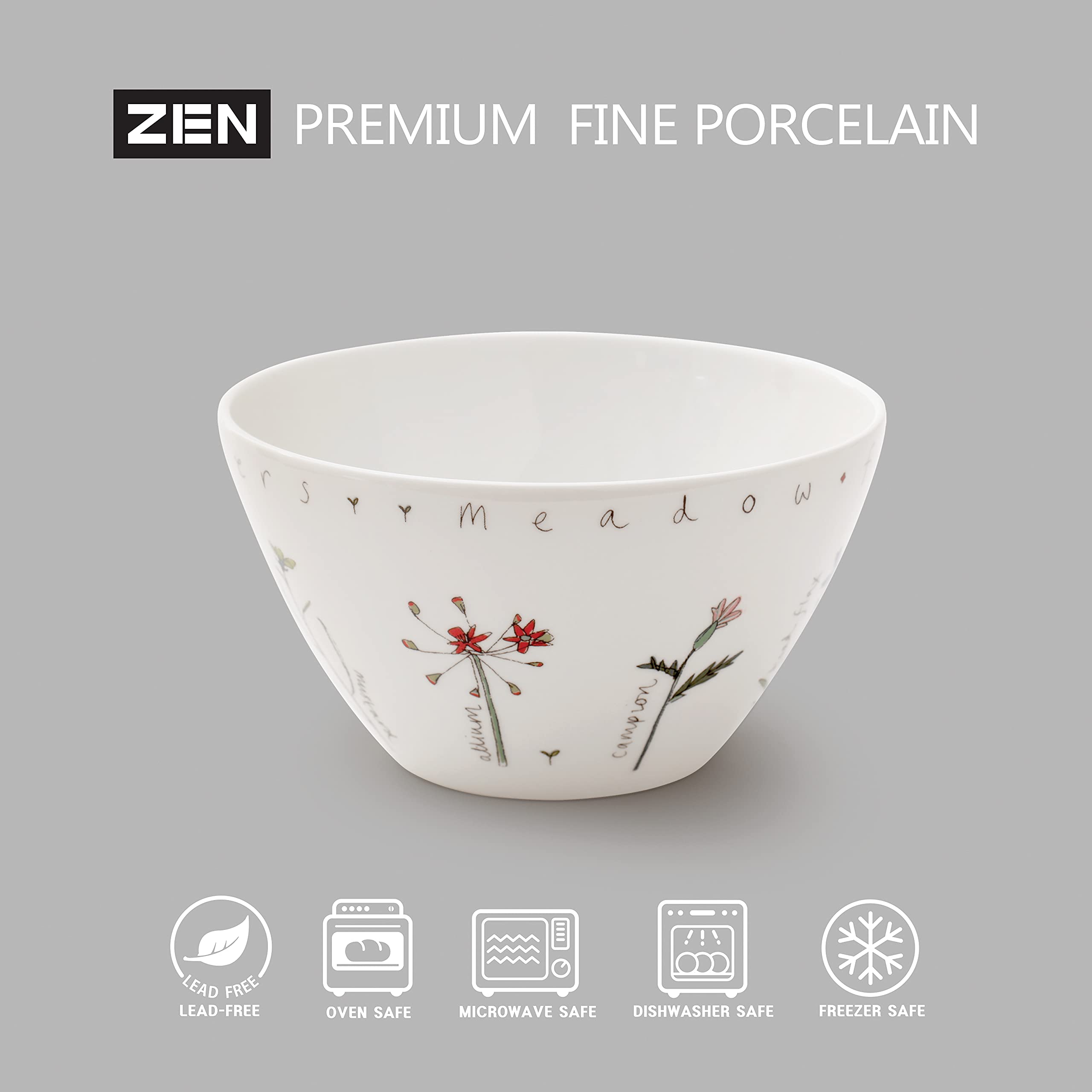 Amazon.com: ZEN RACHEL BARKER Meadow Flower Porcelain AP Bowls