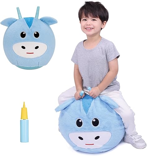 INPANY Pelota de tolva para niños, juguetes para exteriores, pelota hinchable de felpa con asas, juguete de salto hippity hop, pelotas de salto para