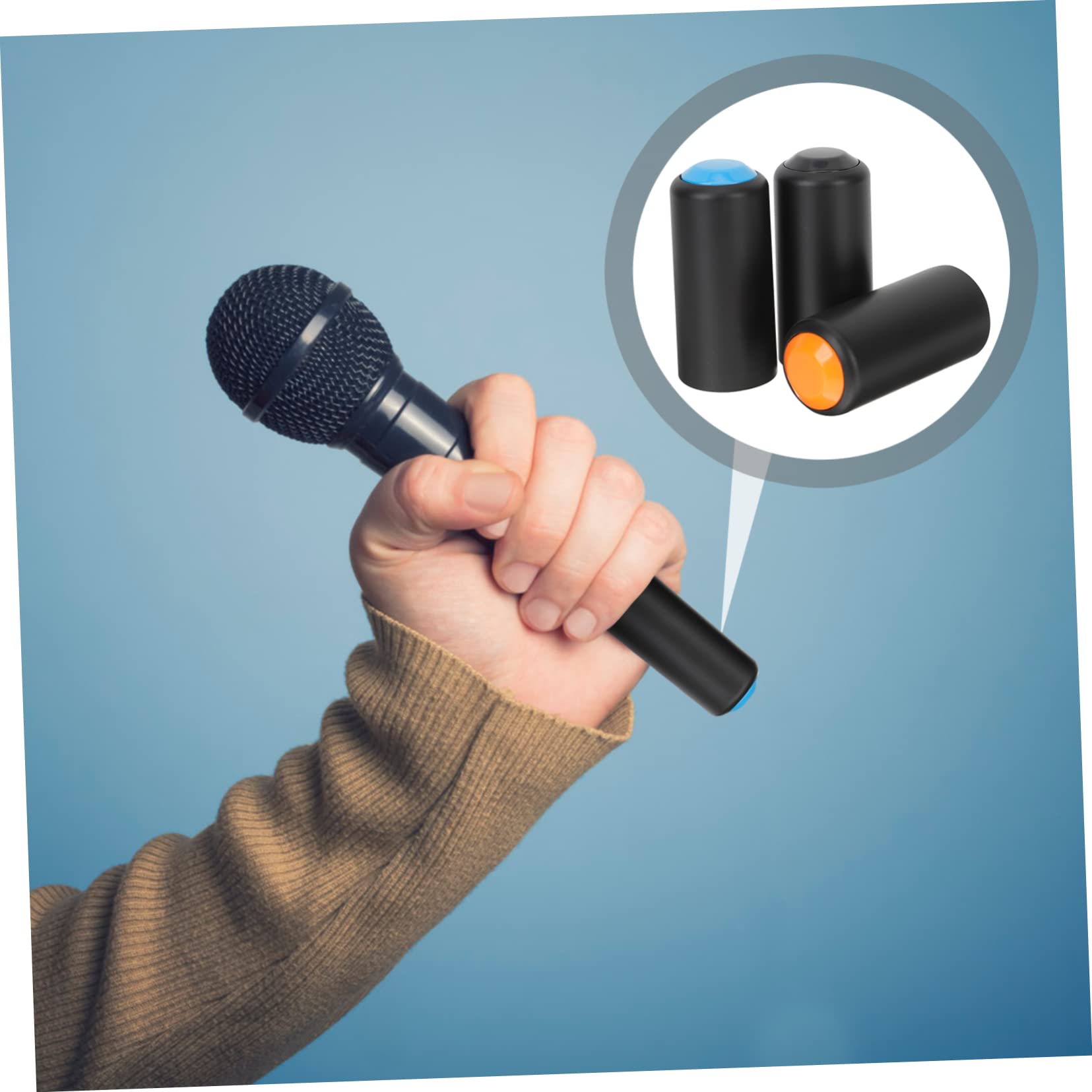 3pièces Capuchons De Batterie Microphone Durable Couvertures De Batterie Pour Microphone Compatible Avec Identification Facile