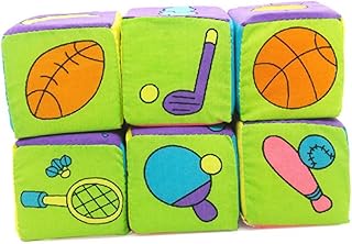 Toyvian 6 Pçs Blocos Da Criança Chocalho Blocos De Construção Do Bebê Blocos Cubo Pilha Blocos Caixa Chocalho O Sino